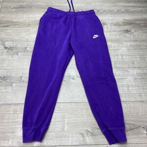 Nike Sweatpants Mens Medium Purple Fleece Jogger Pants Elastic Waist Pockets